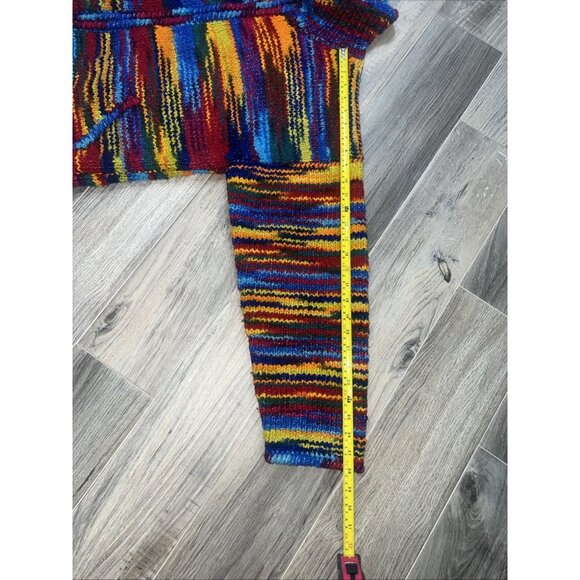 The Sweater Venture Hand Knit Striped Cardigan jacket sweater Women’s Size Large - Picture 9 of 9